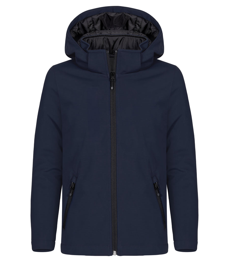 Clique Padded Hoody Softshell – junior – Mørk marineblå – forside