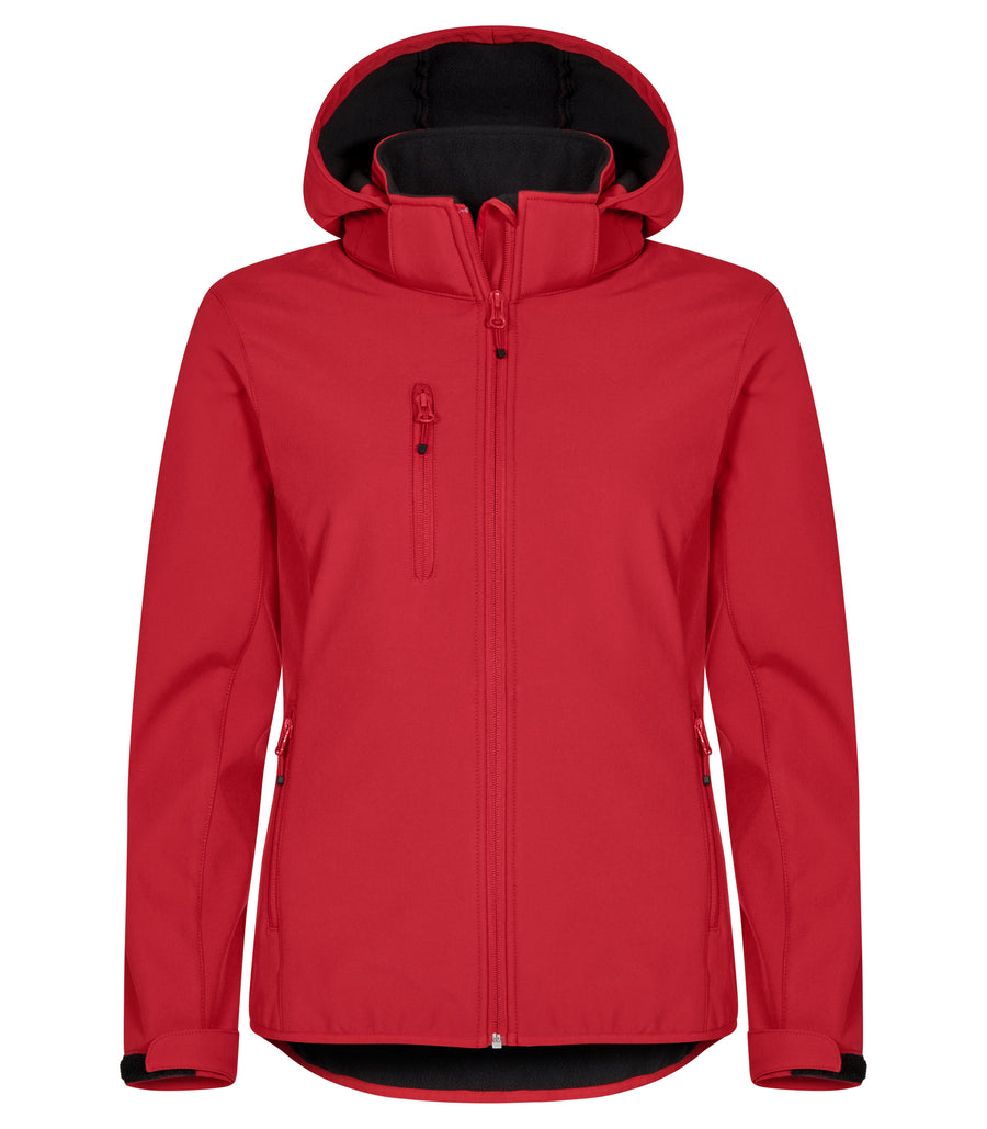 Clique Classic Softshell Hoody – dame – Rød – forside