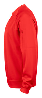 Clique Basic Active Roundneck – Rød – venstre side