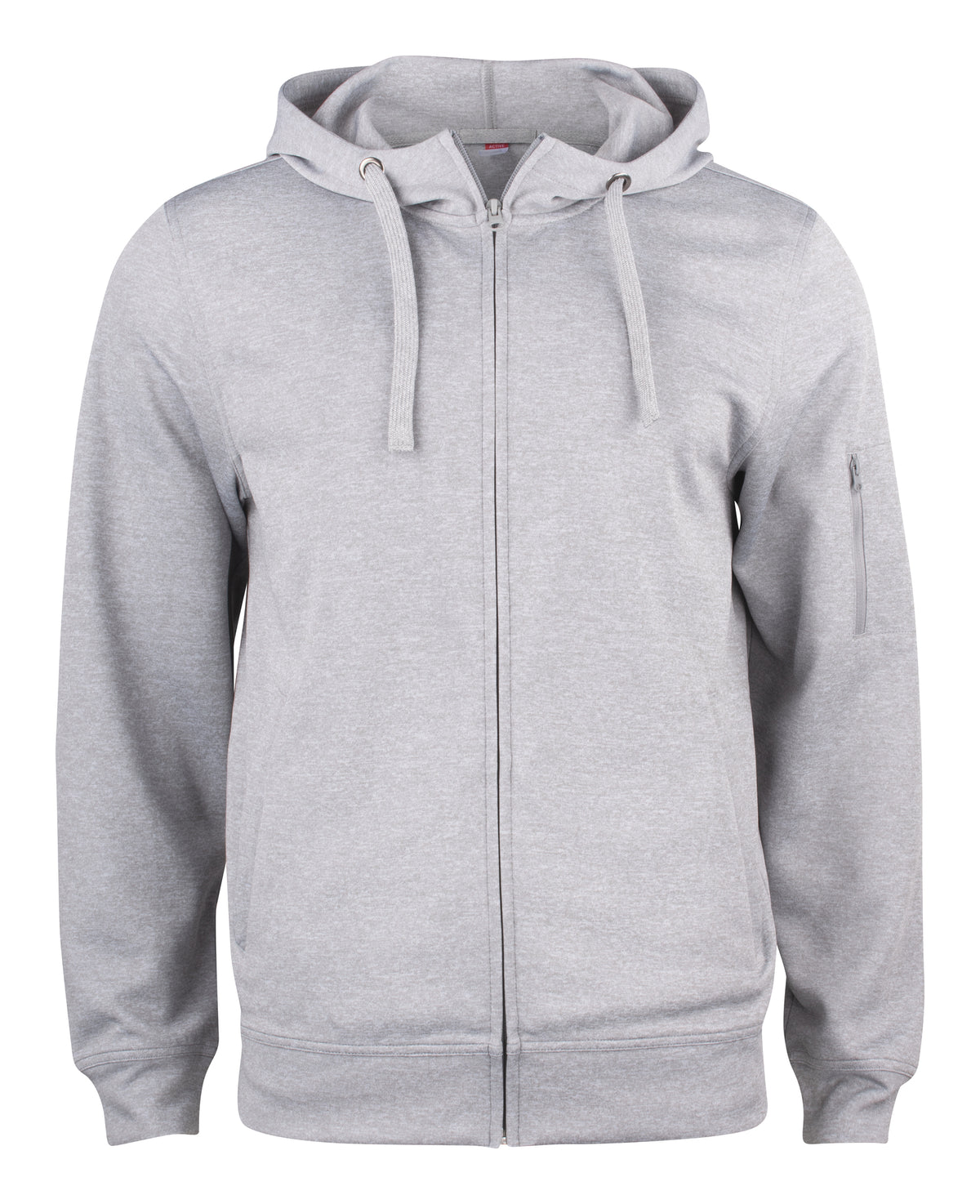 Clique Basic Active Hoody Full Zip – Gråmelert – forside