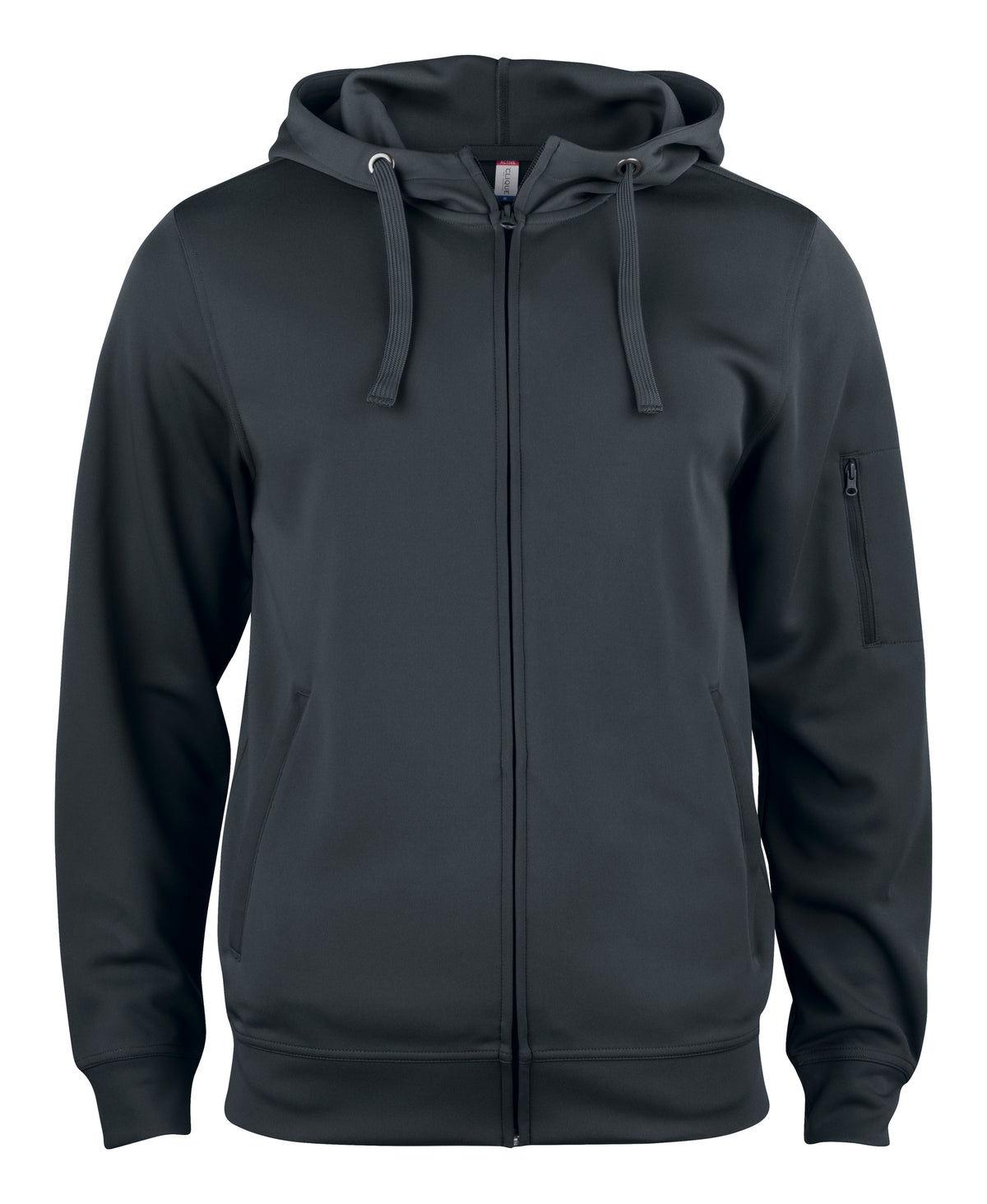 Clique Basic Active Hoody Full Zip – Svart – forside