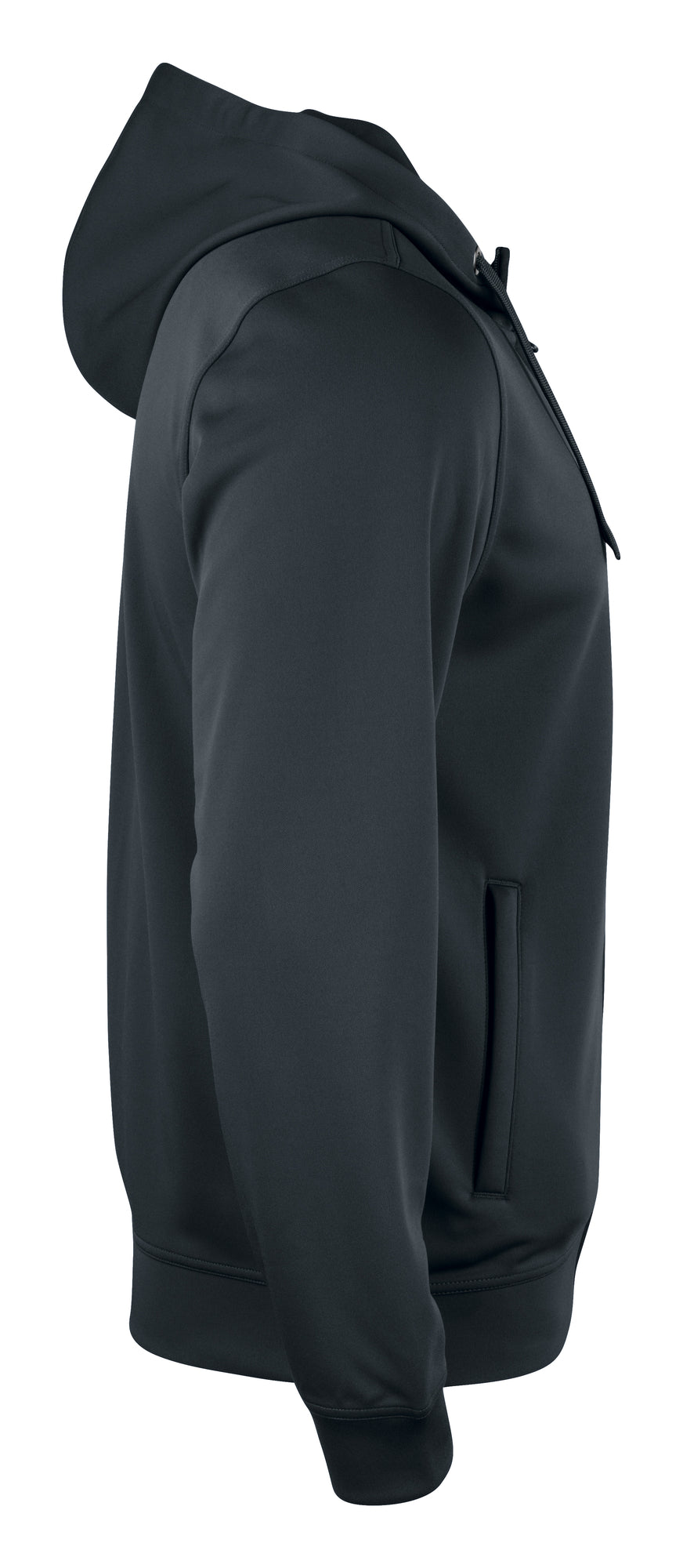 Clique Basic Active Hoody Full Zip – Svart – høyre side