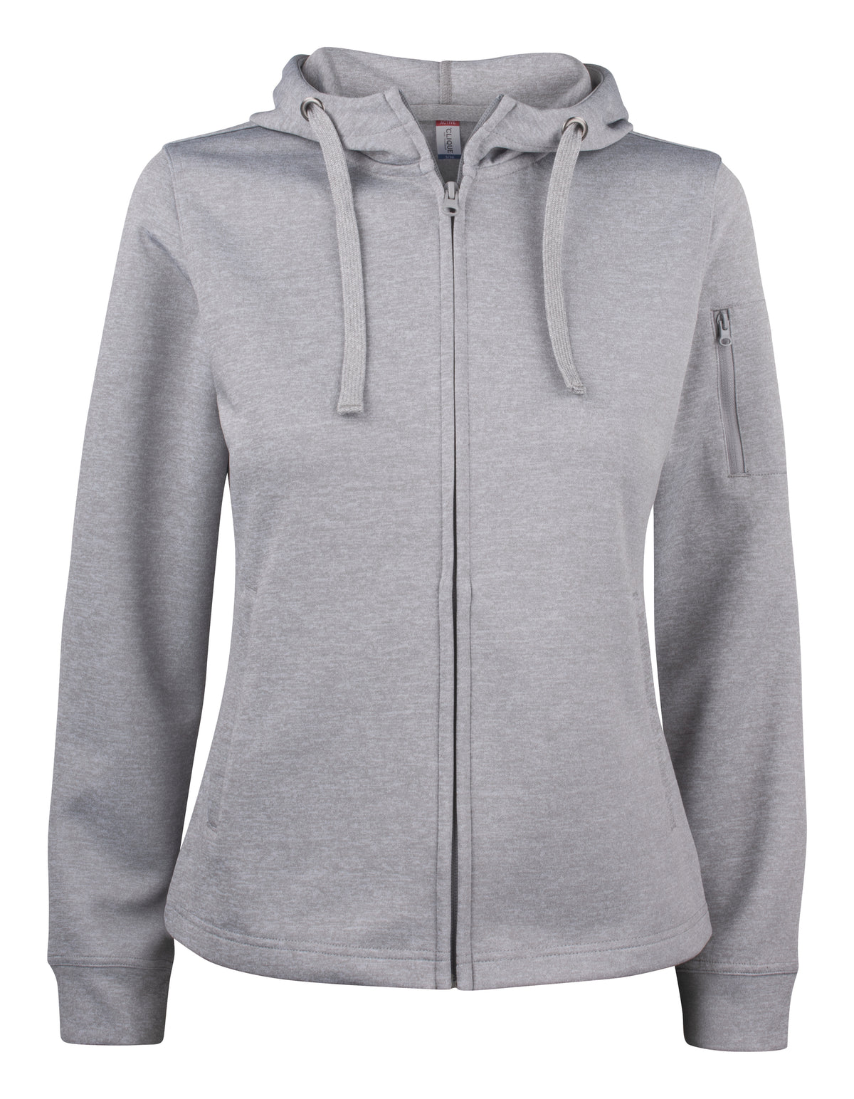 Clique Basic Active Hoody Full Zip – dame – Gråmelert – forside