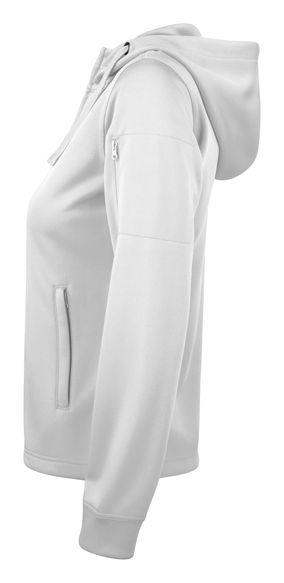 Clique Basic Active Hoody Full Zip – dame – Hvit – venstre side