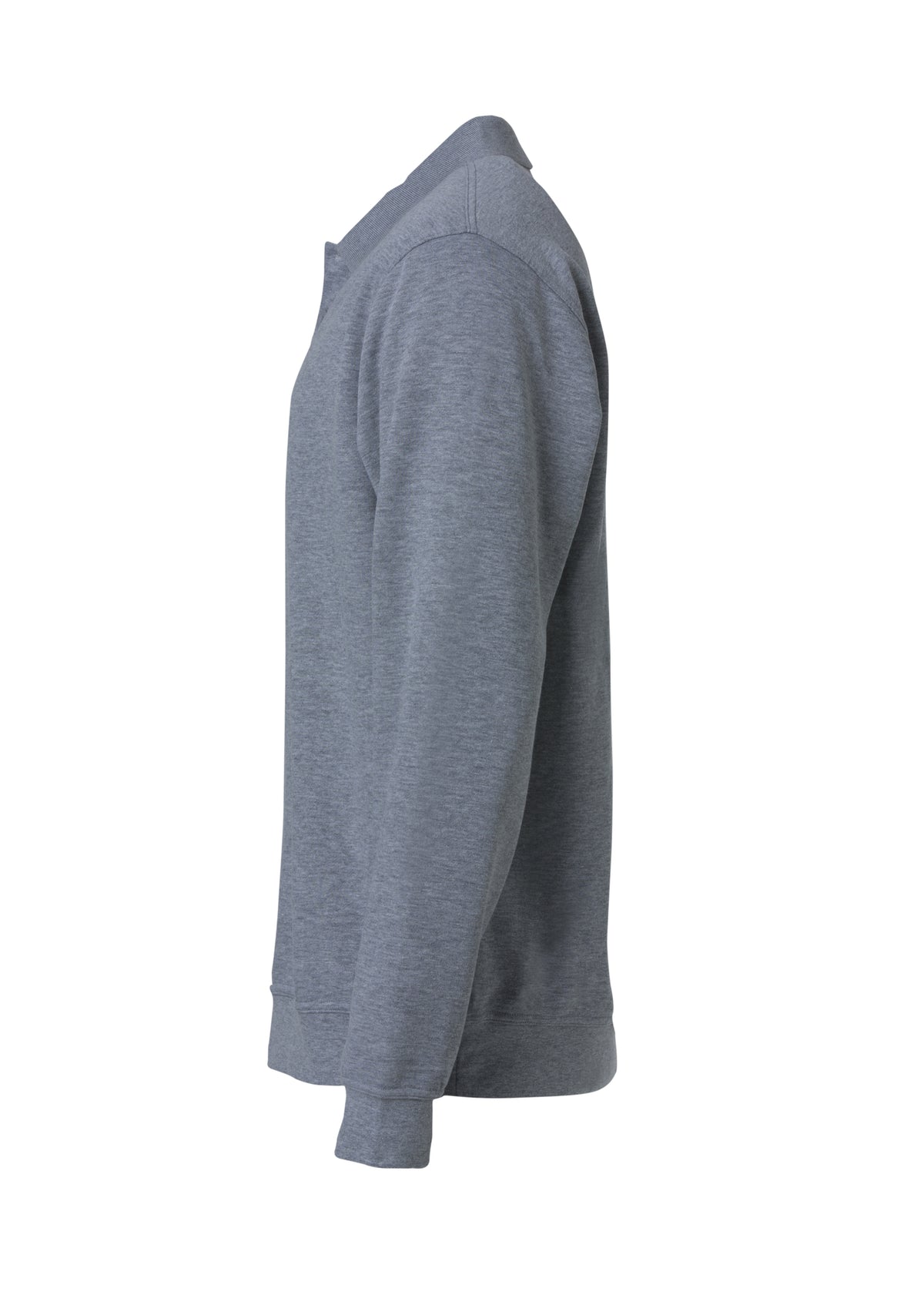 Clique Basic Polo Sweater – Gråmelert – venstre side