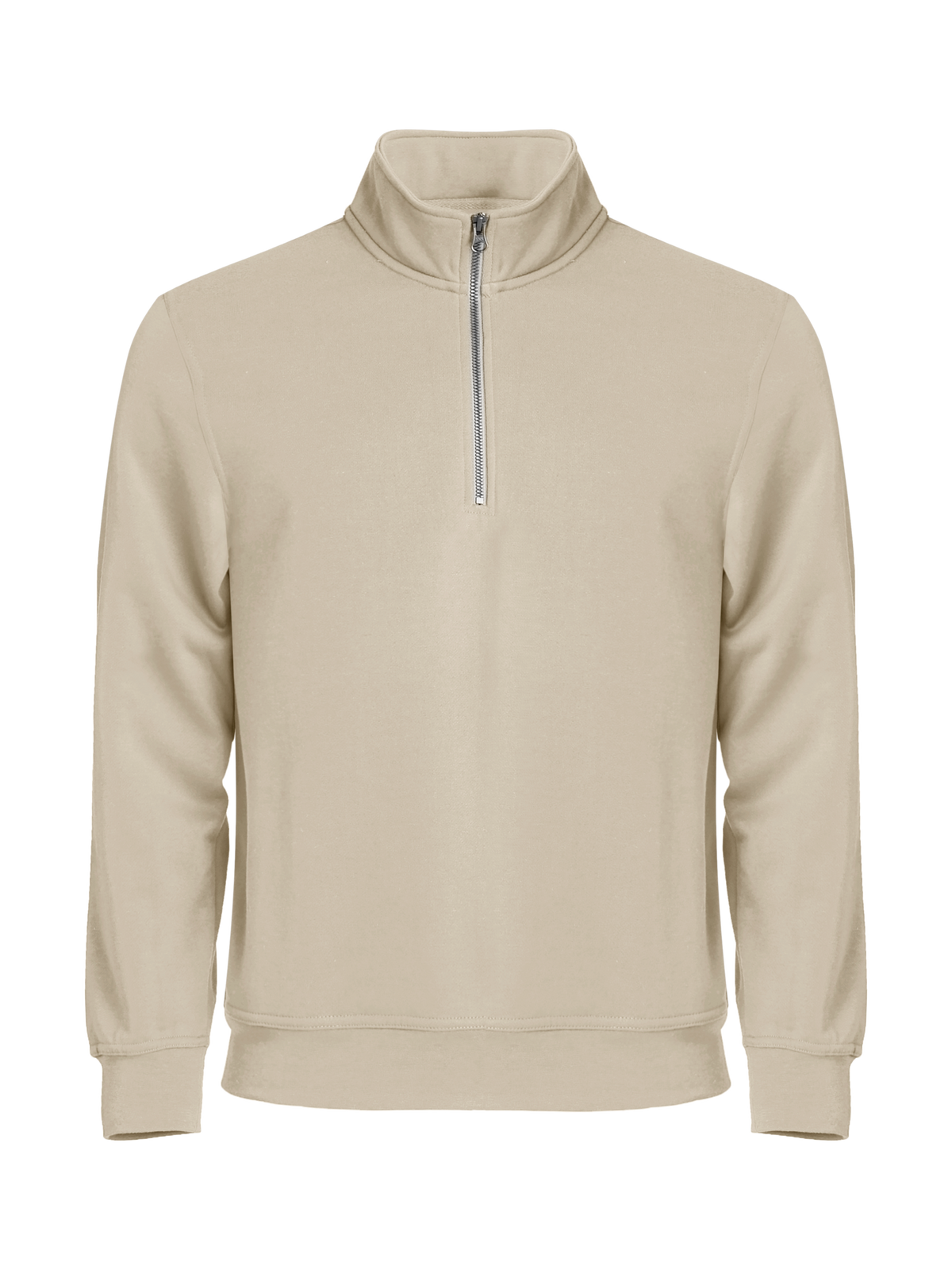 Clique Basic Half Zip – Lys khaki – forside