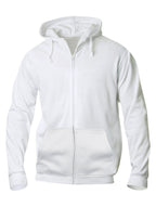 Clique Basic Hoody Full Zip – Hvit – forside