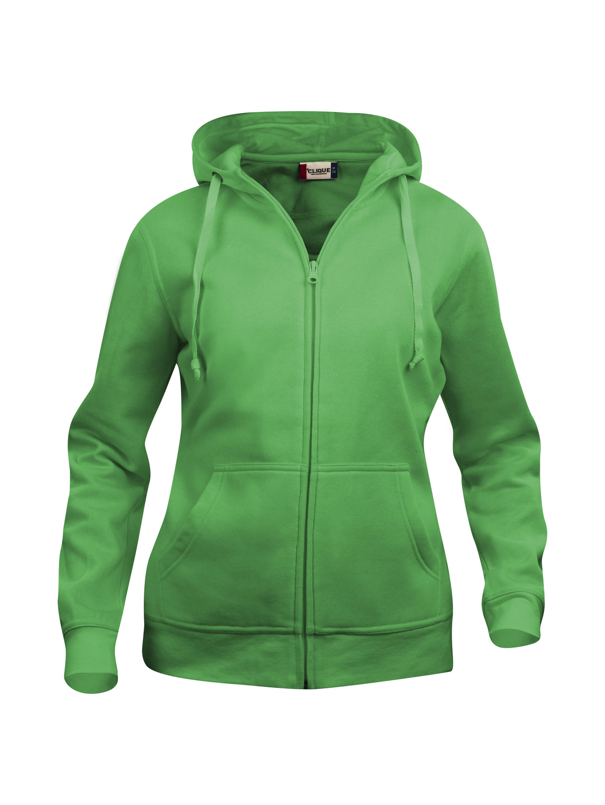 Clique Basic Hoody Full Zip – dame – Eplegrønn – forside