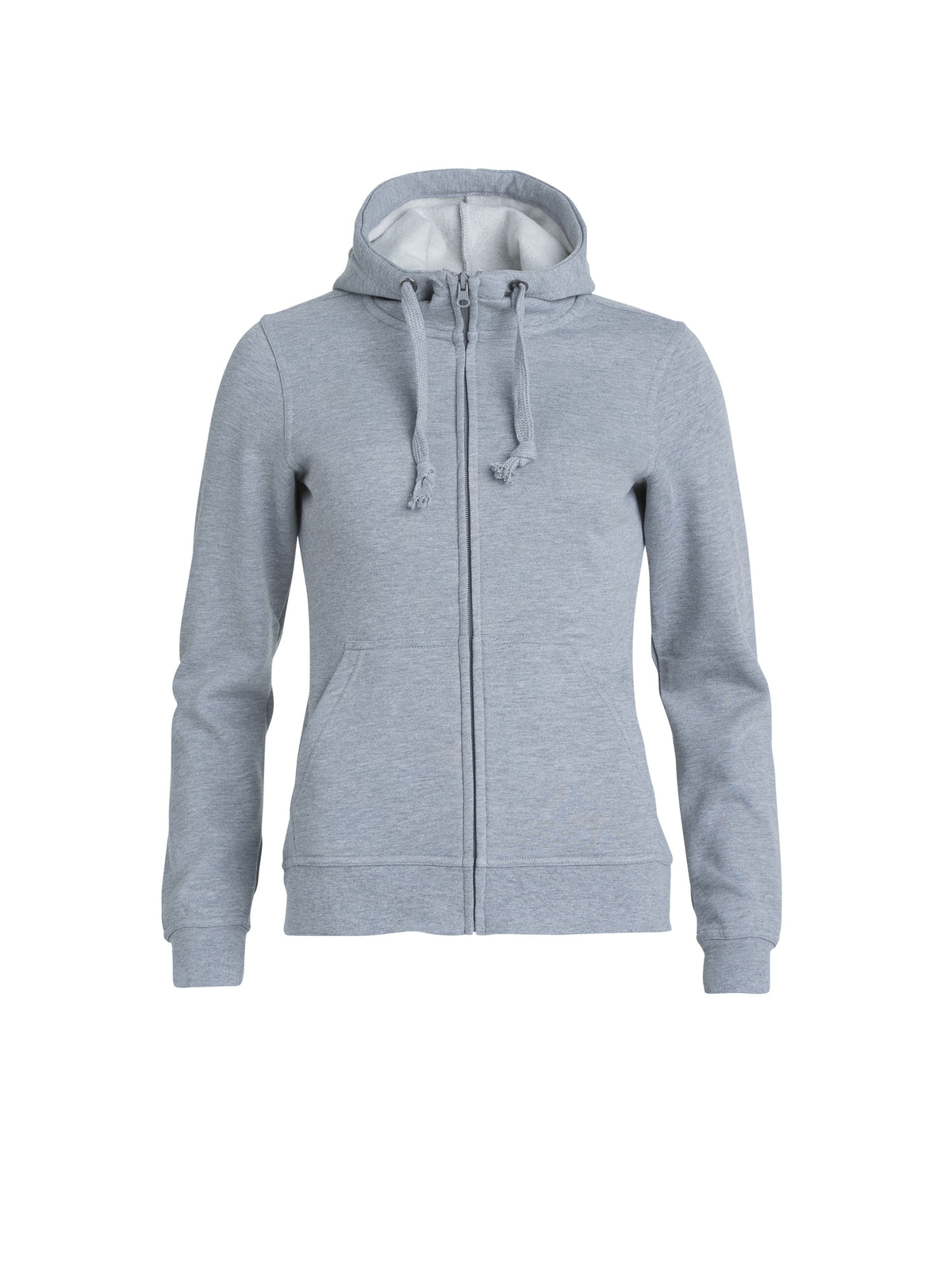 Clique Basic Hoody Full Zip – dame – Gråmelert – forside
