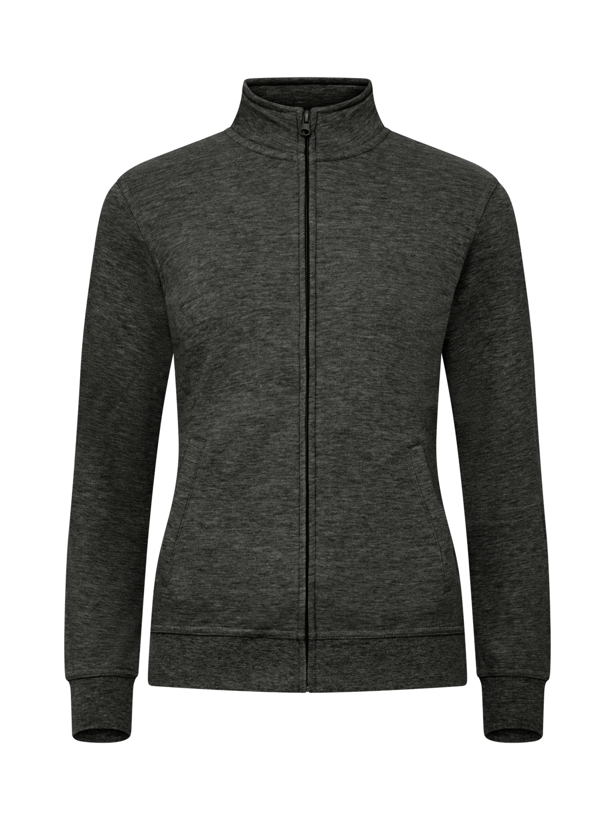 Clique Basic Cardigan – dame – Antrasittmelert – forside