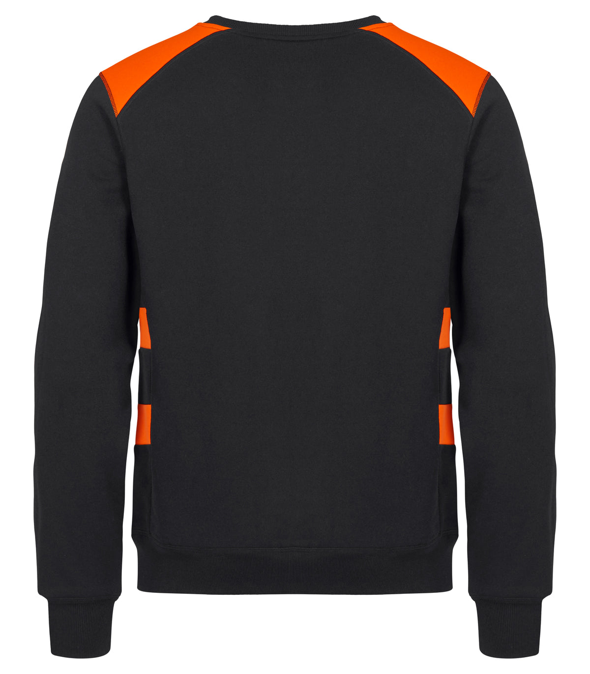 Clique Ambition Roundneck – Svart / Signaloransje – bakside