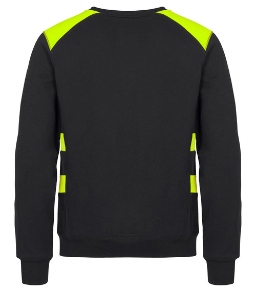 Clique Ambition Roundneck – Svart / Signalgul – bakside