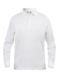 Clique Basic Polo L/S – junior – Hvit – forside