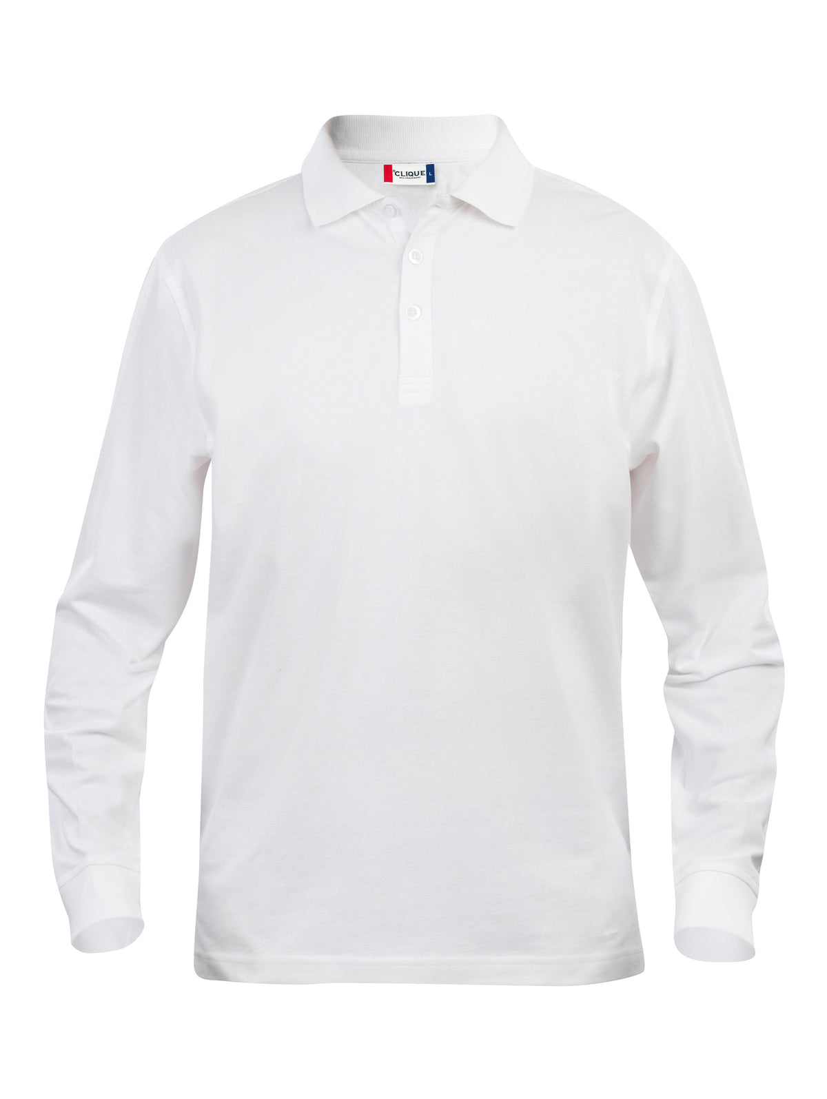 Clique Basic Polo L/S – junior – Hvit – forside