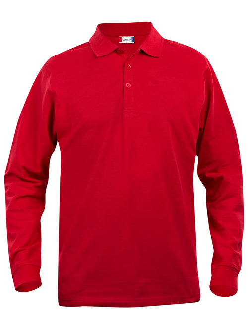 Clique Basic Polo L/S – junior – Rød – forside