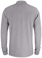 Clique Basic Polo Pocket L/S – Gråmelert – bakside