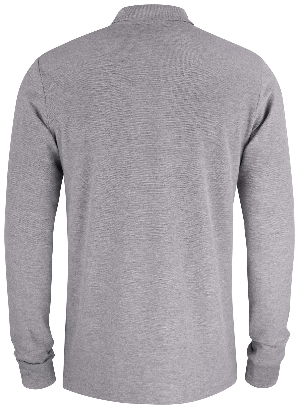 Clique Basic Polo Pocket L/S – Gråmelert – bakside