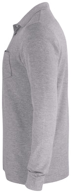 Clique Basic Polo Pocket L/S – Gråmelert – venstre side