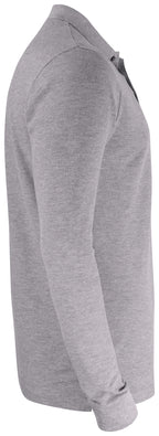 Clique Basic Polo Pocket L/S – Gråmelert – høyre side
