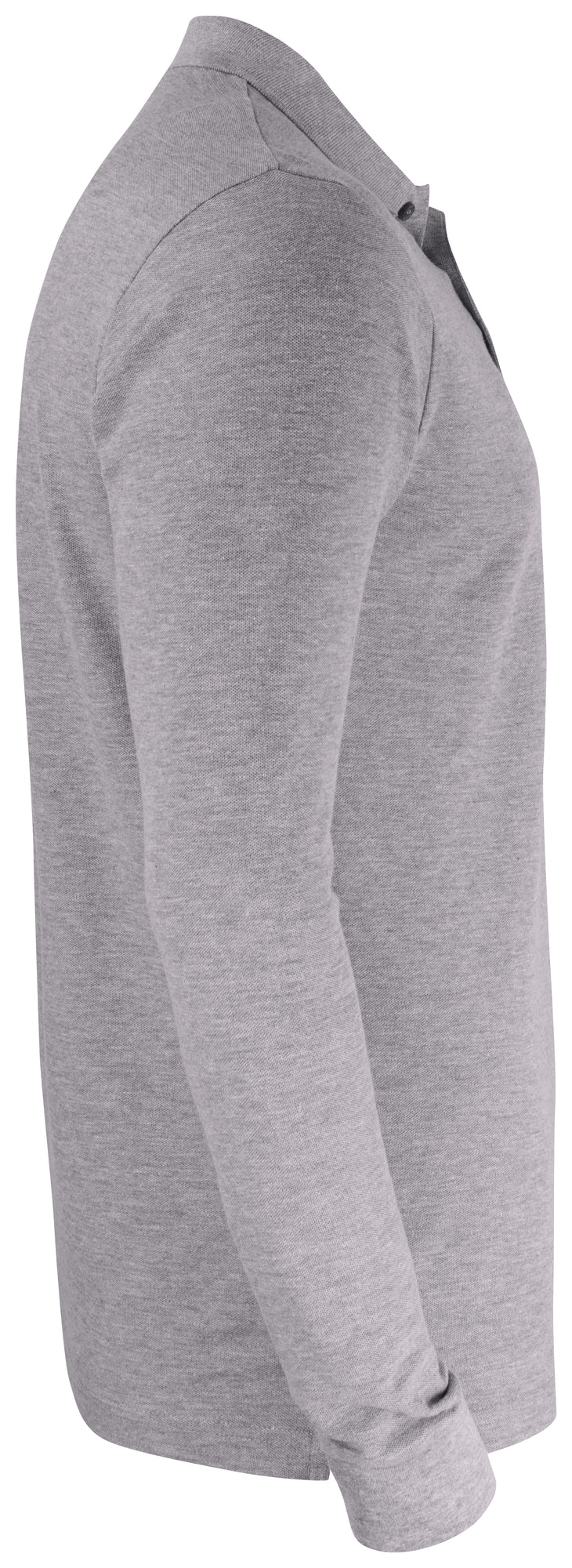 Clique Basic Polo Pocket L/S – Gråmelert – høyre side