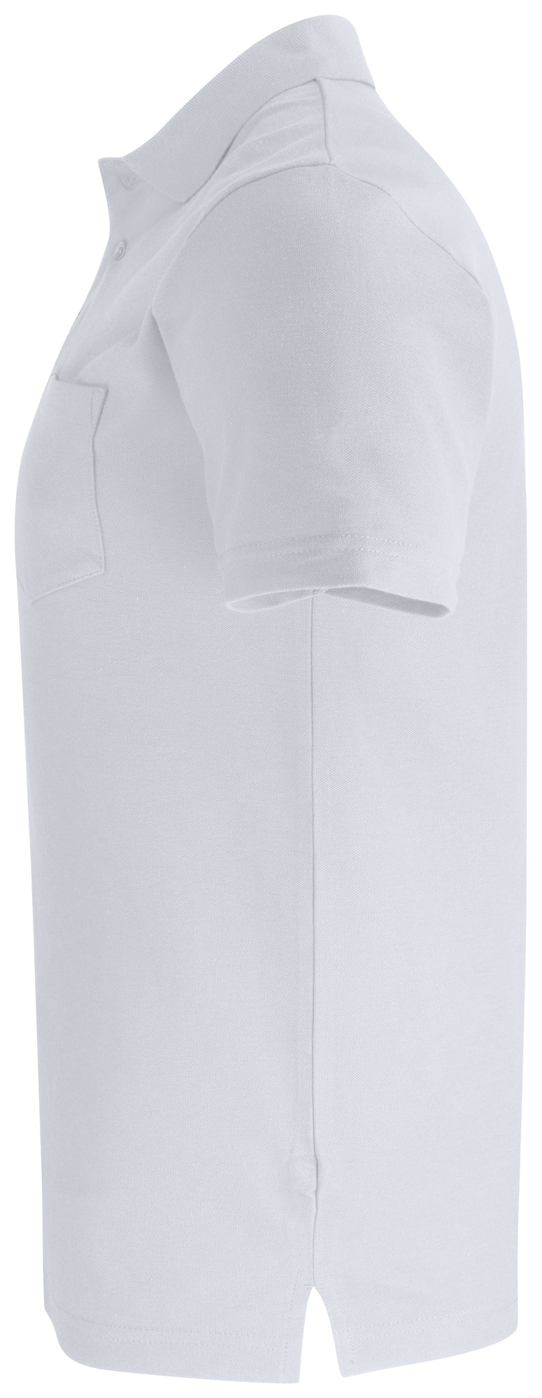 Clique Basic Polo Pocket – Hvit – venstre side