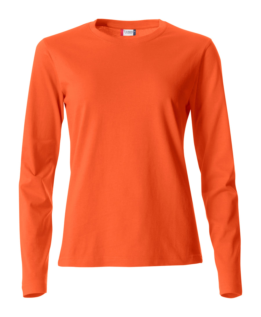 Clique Basic-T L/S – dame – Blodoransje – forside