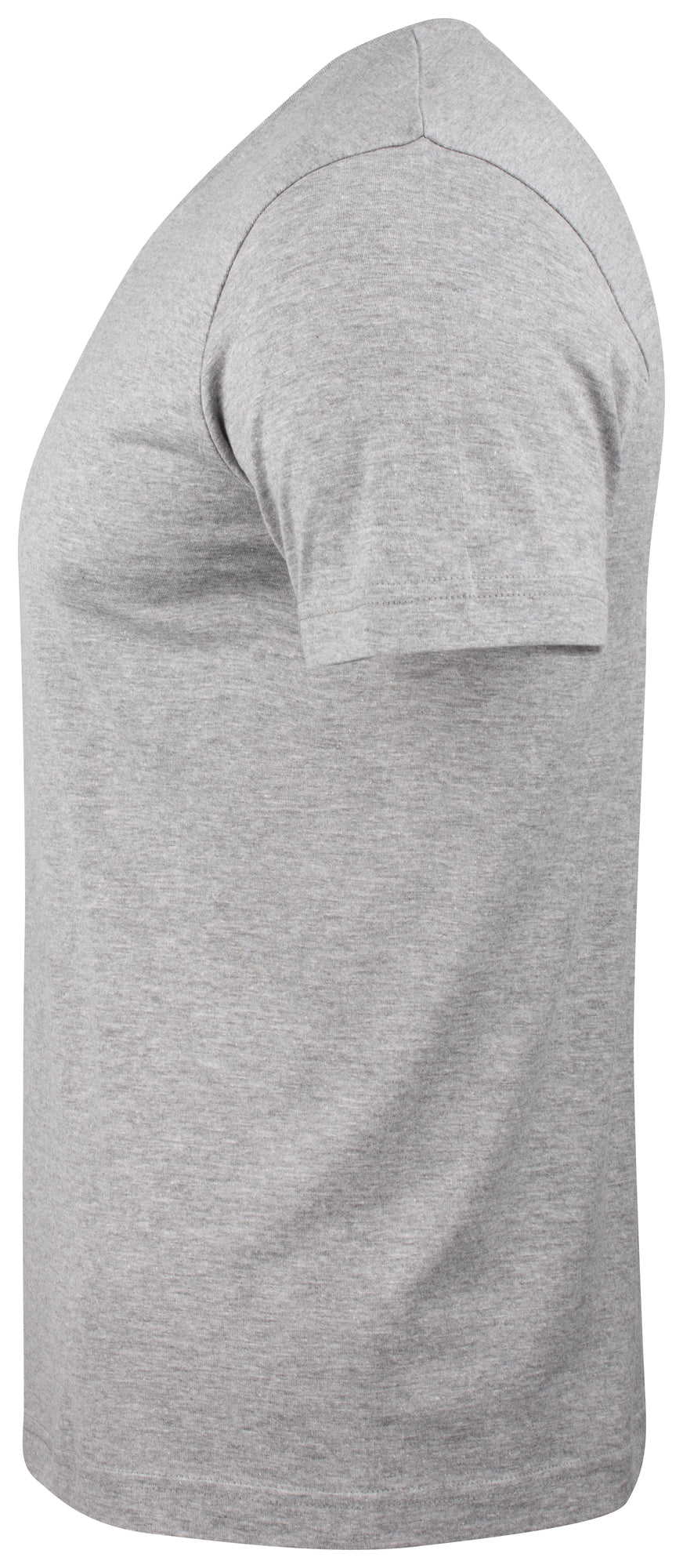 Clique Basic-T V-neck – Gråmelert – venstre side
