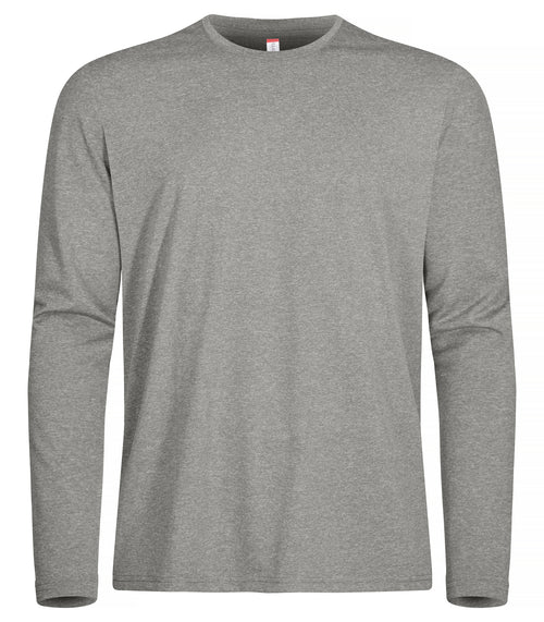 Clique Basic Active-T L/S – Gråmelert – forside