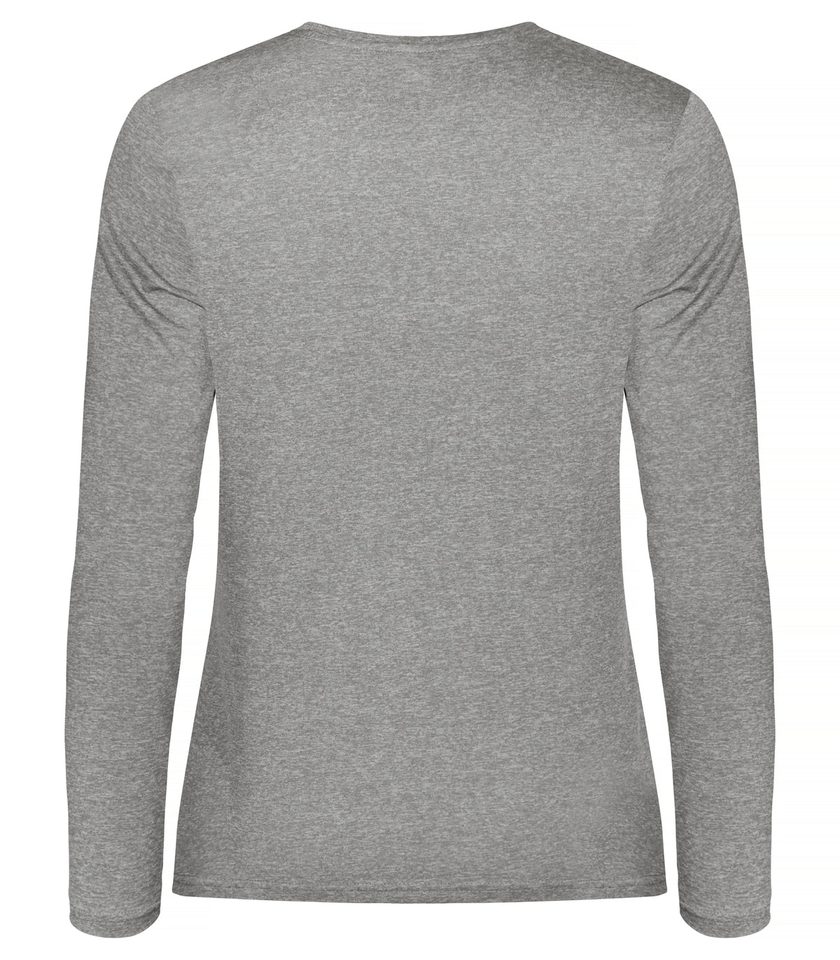 Clique Basic Active-T L/S – dame – Gråmelert – bakside