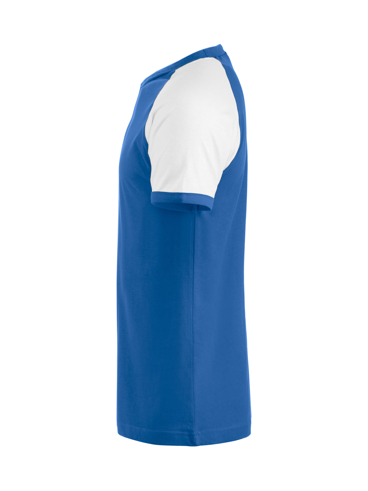 Clique Raglan-T – Kongeblå / Hvit – venstre side
