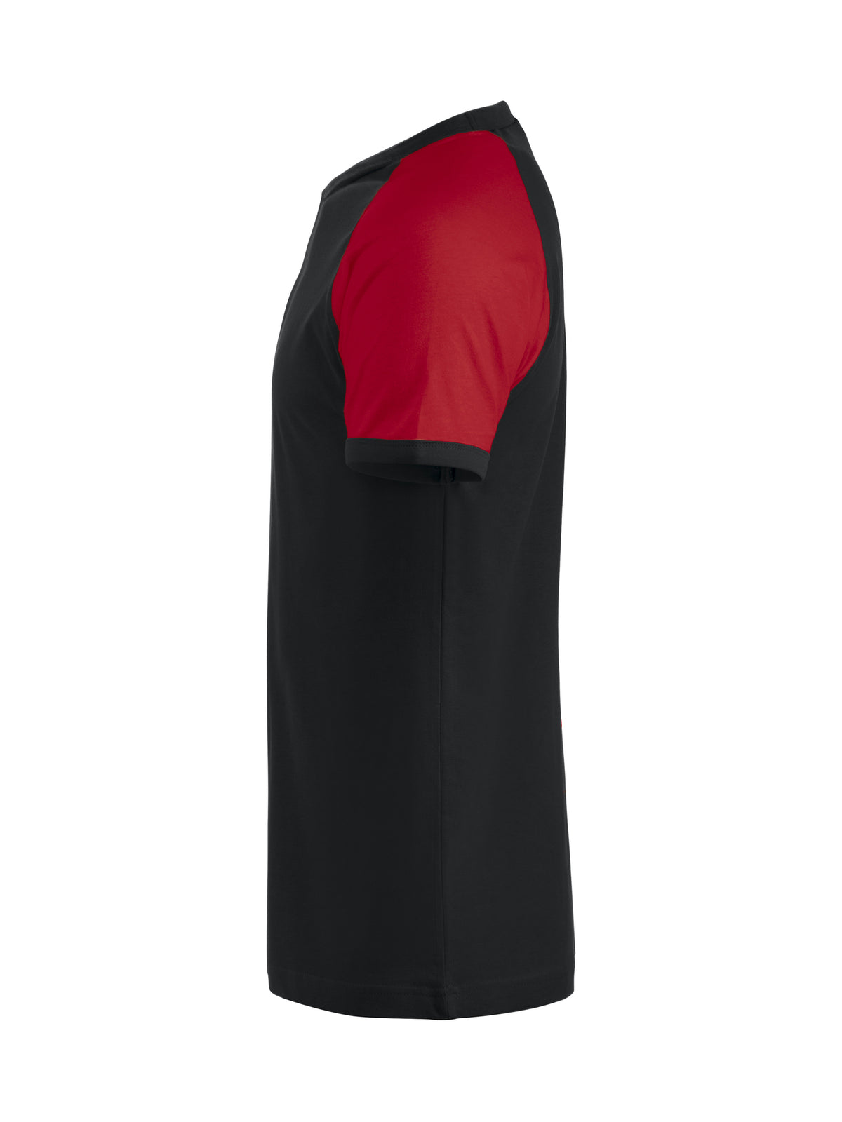 Clique Raglan-T – Svart / Rød – venstre side