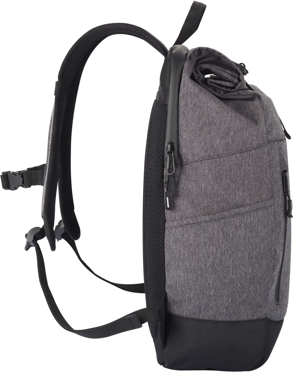 Clique Roll-Up Backpack – Antrasittmelert – høyre side