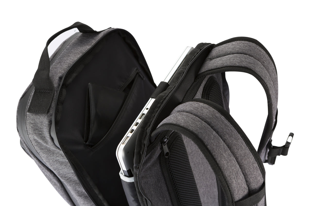 Clique City Backpack – Antrasittmelert – detalj