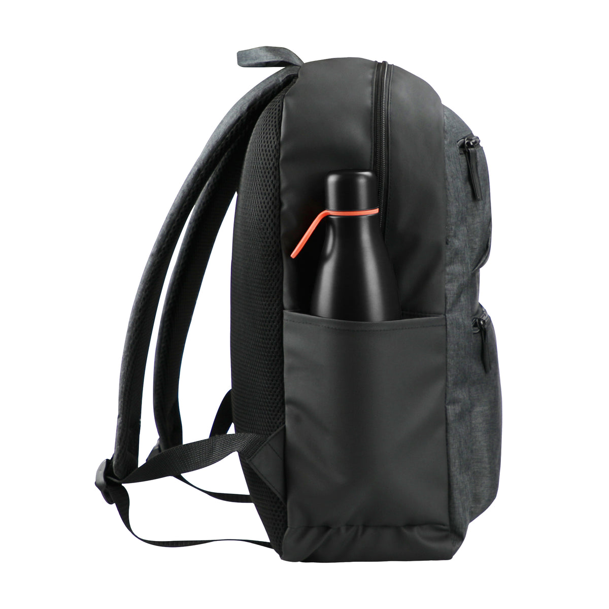 Clique Prestige Backpack – Antrasittmelert – venstre side