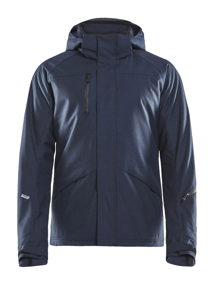 Craft Mountain Padded Jacket – herre – Mørk marineblå melert, forside