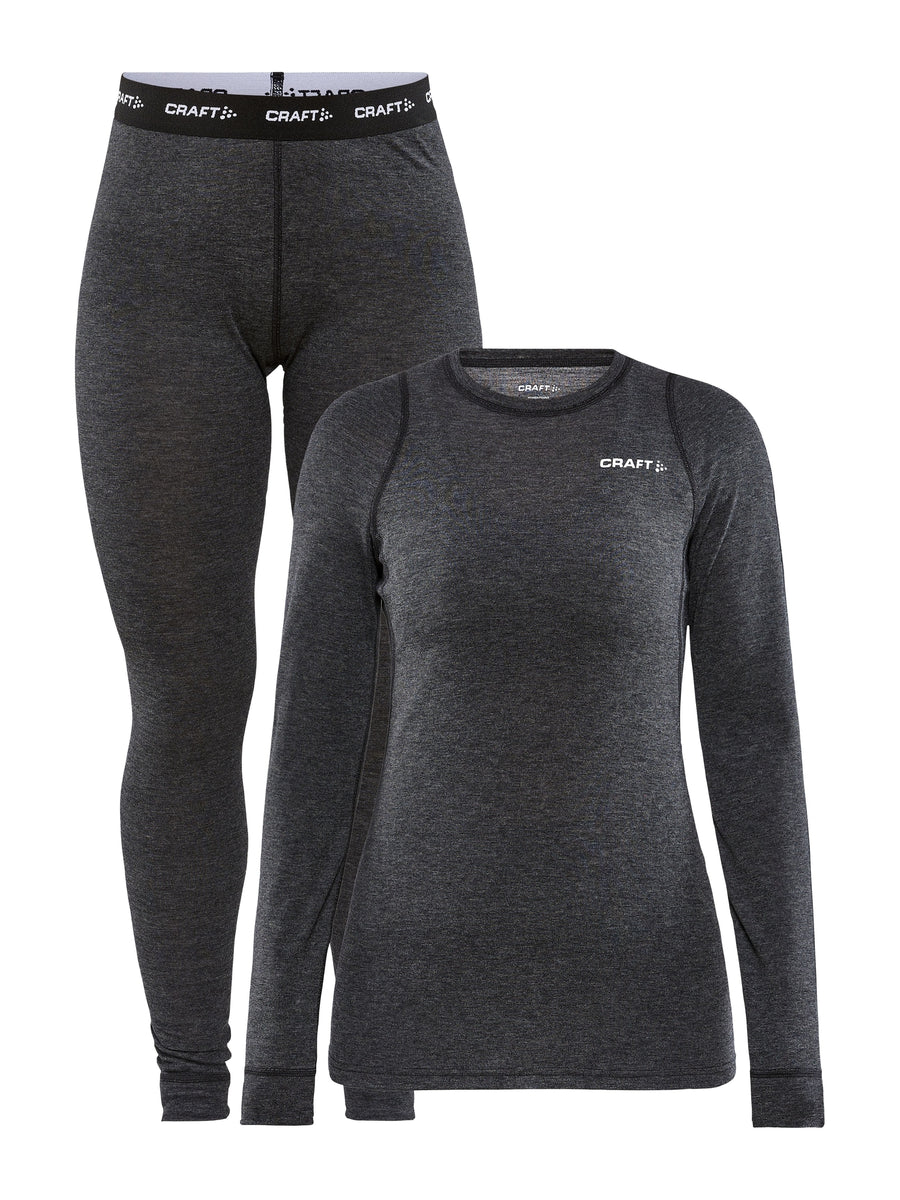 Craft CORE Wool Merino Set – dame – Svartmelert, forside
