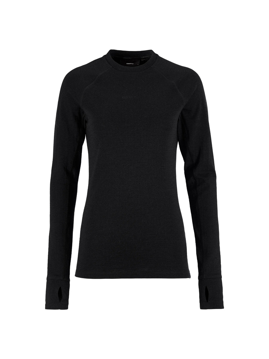 Craft Wool Comfort RN LS – dame – Svart, forside