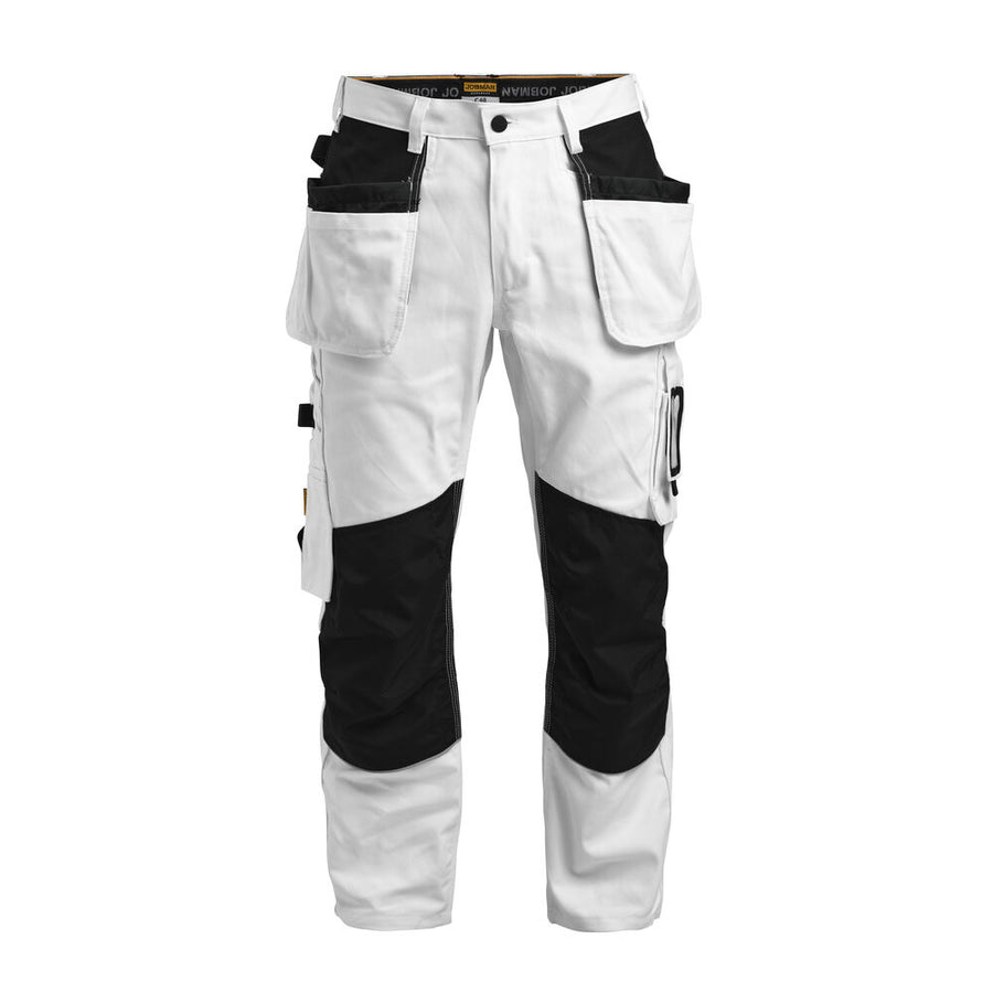 Jobman 2129 Trouser White Line – White/Black