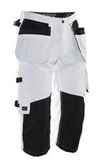 Jobman 2133 3/4 Trouser White Line – White/Black