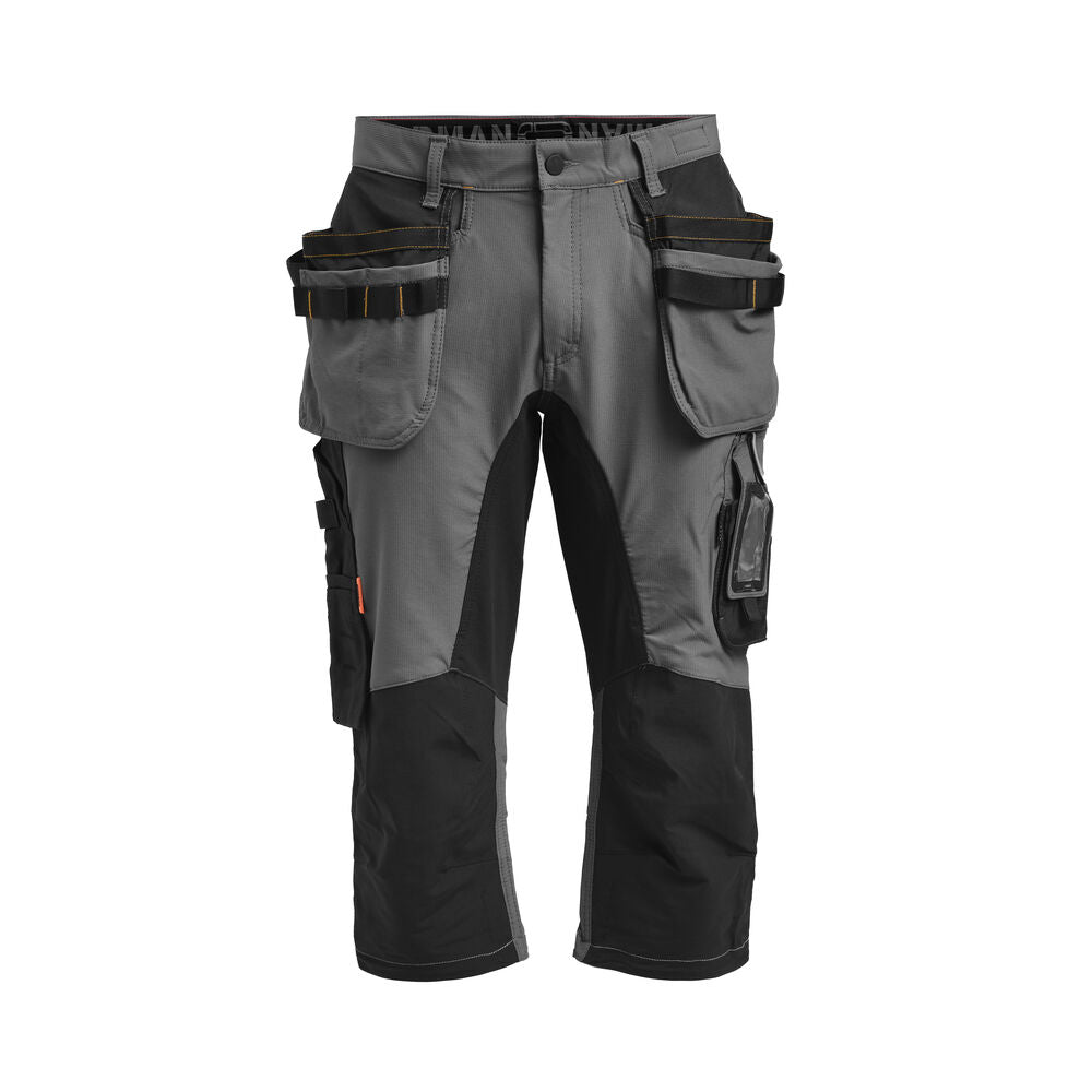 Jobman 2195 Piratbukse Stretch – Dark Grey/Black