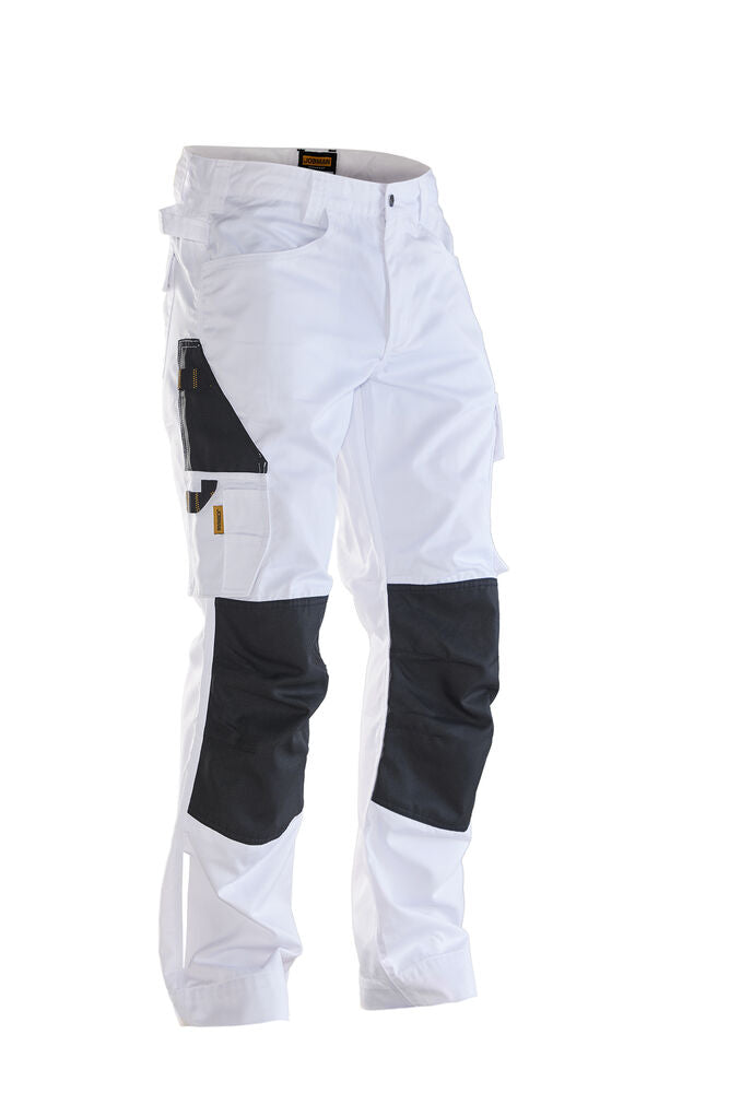 Jobman 2321 Poly Cotton Work Trousers – white/black