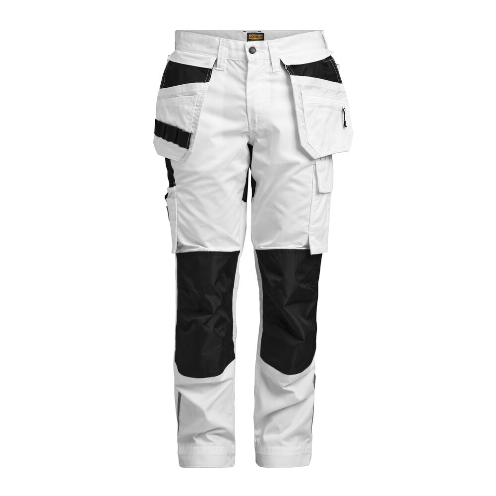 Jobman 2326 Craftman trousers stretch – White/Black