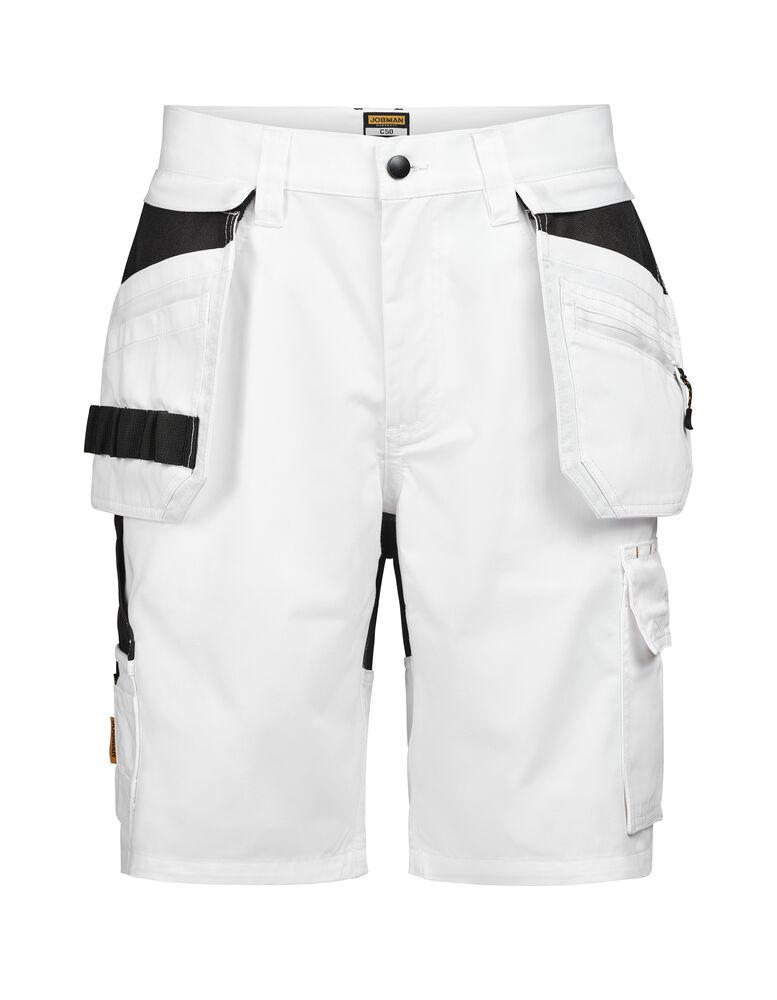 Jobman 2336 Håndtverksshorts Semistretch – White/Black