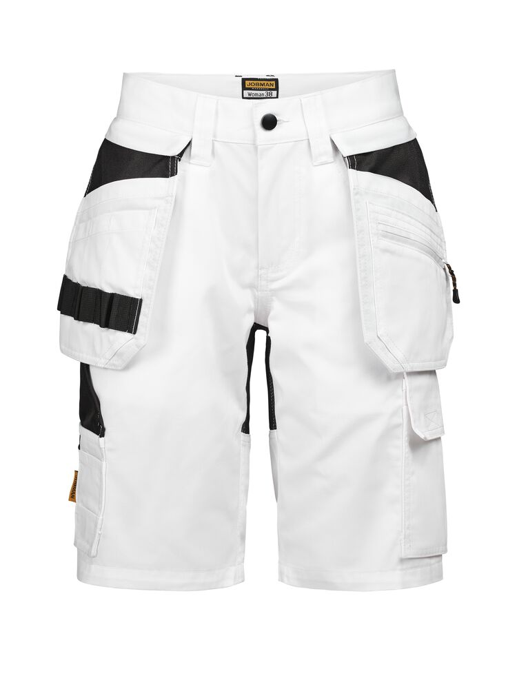 Jobman 2337 Håndtverksshorts Semistretch Dame – White/Black