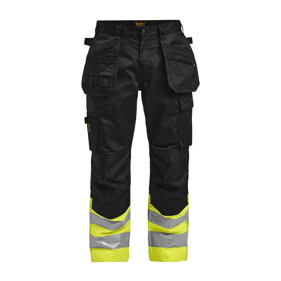 Jobman 2513 HV Håndverksbukse kl 1 – Black/Yellow