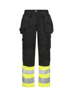 Jobman 2514 Håndtveksbukse stretch Varsel – Black/Yellow
