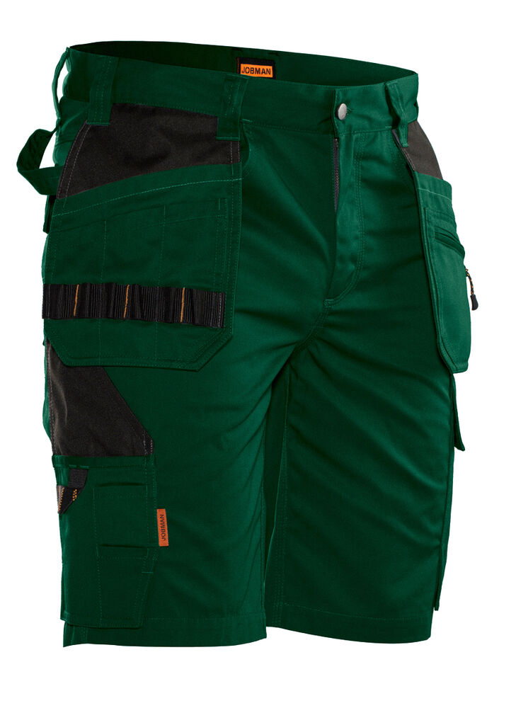Jobman 2722 Poly Cotton Shorts – Forest Green/Black