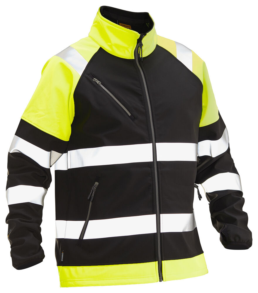 Jobman 5125 Softshell Jacket Hi-Vis – Black/Yellow