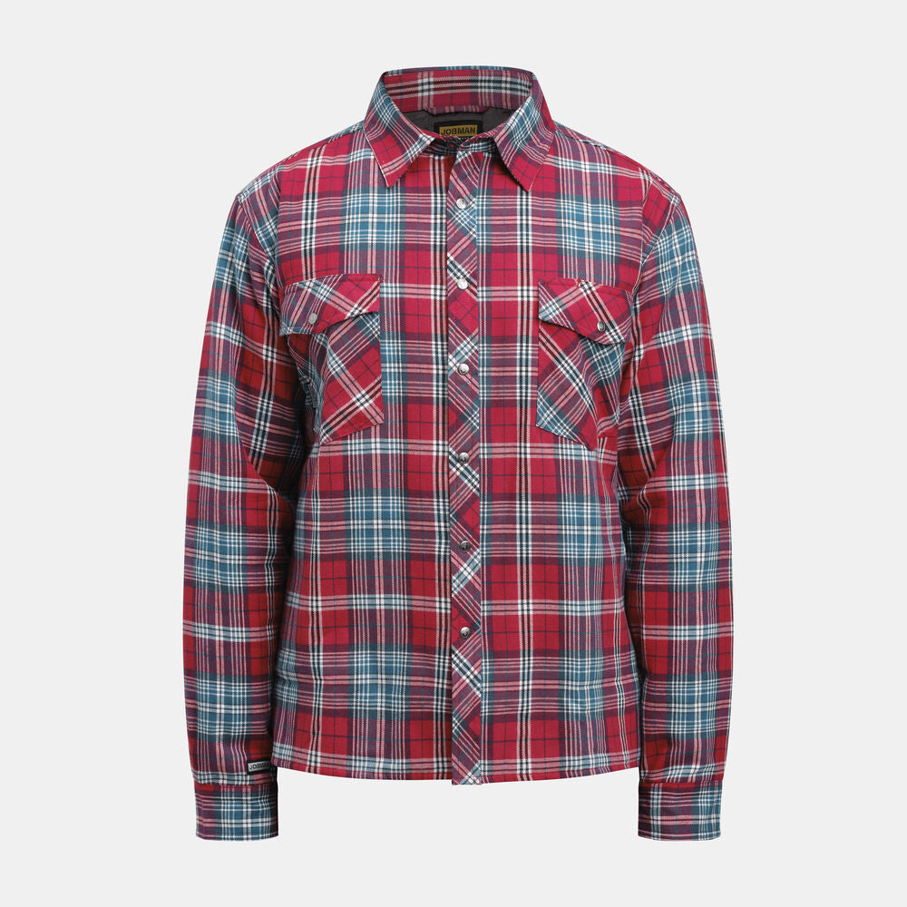 Jobman 5157 Worker Shirt w/padding – Red/Blue