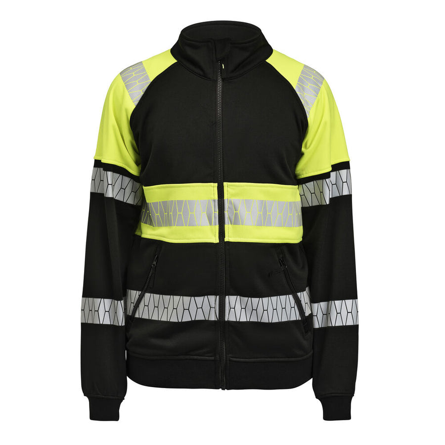 Jobman 5225 Sweatshirt Full-Zip Hi-Vis – Black/Yellow